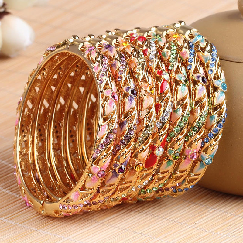 Wholesale Genuine Fine Hollow Diamond Fashion Four-leaf Clover Bracelet